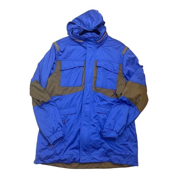 Urban Outfitters Mens‎ Windbreaker Jacket Hood Size Large Blue - Picture 5 of 11